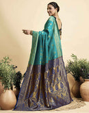 Teal Green Silk Woven Banarasi Saree