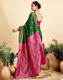 Dark Green Silk Woven Banarasi Saree