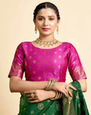 Dark Green Silk Woven Banarasi Saree