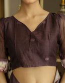 Baby Pink Chanderi Floral Printed Saree