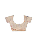 Beige Silk Floral Printed Saree