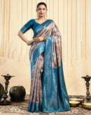 Dusty Beige Silk Woven Banarasi Saree