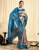 Dusty Beige Silk Woven Banarasi Saree
