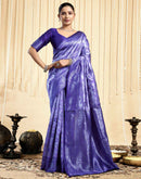 Violet Silk Woven Banarasi Saree