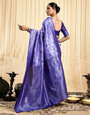 Violet Silk Woven Banarasi Saree