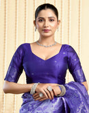 Violet Silk Woven Banarasi Saree