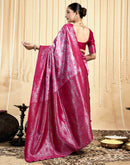 Rani Pink Silk Woven Banarasi Saree