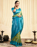 Parrot Green Silk Woven Banarasi Saree