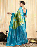Parrot Green Silk Woven Banarasi Saree