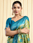 Parrot Green Silk Woven Banarasi Saree