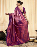 Mauve Silk Woven Banarasi Saree