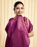 Mauve Silk Woven Banarasi Saree