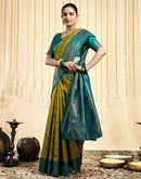 Parrot Green Silk Woven Banarasi Saree