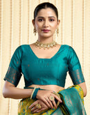 Parrot Green Silk Woven Banarasi Saree