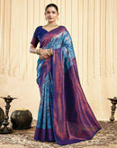 Light Blue Silk Woven Banarasi Saree