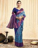 Light Blue Silk Woven Banarasi Saree