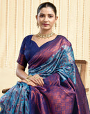 Light Blue Silk Woven Banarasi Saree