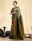 Pista Green Silk Woven Banarasi Saree