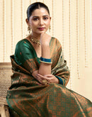 Pista Green Silk Woven Banarasi Saree