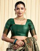 Pista Green Silk Woven Banarasi Saree