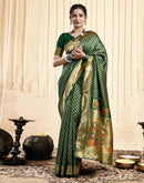 Dark Green Silk Woven Paithani Saree