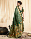 Dark Green Silk Woven Paithani Saree