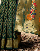 Dark Green Silk Woven Paithani Saree