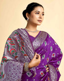 Dark Wine Silk Woven Paithani Saree