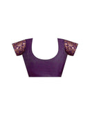 Wine Silk Woven Saree