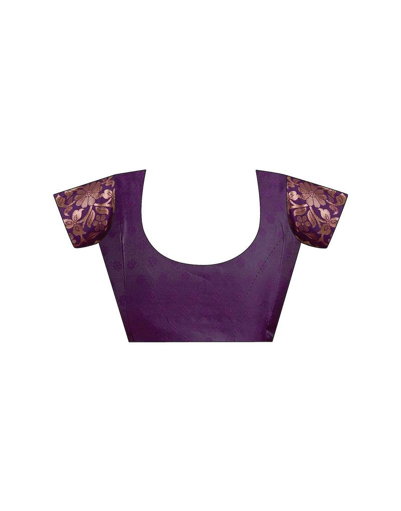 Wine Silk Woven Saree