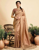 Beige Silk Woven Kanjivaram Saree