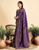 Dark Violet Silk Woven Banarasi Saree