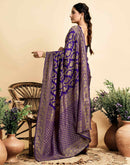 Dark Violet Silk Woven Banarasi Saree