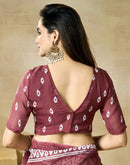 Maroon Georgette Printed Saree