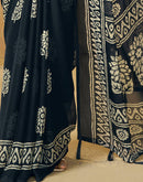 Blue Georgette Printed Saree