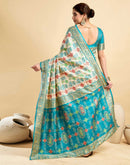 Cream Silk Woven Patola Saree