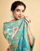 Cream Silk Woven Patola Saree
