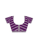 Purple Tissue Silk Sequence Embroidery Saree