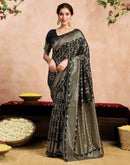 Black Silk Woven Banarasi Saree