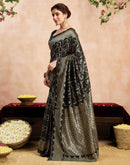 Black Silk Woven Banarasi Saree