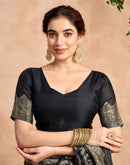 Black Silk Woven Banarasi Saree