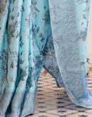Grey Silk  Printed Saree