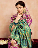 Magenta Silk Woven Patola Saree