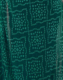 Green Georgette Printed Bandhani Saree