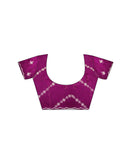 Magenta Tissue Silk Embroidery Saree
