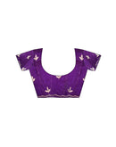 Purple Tissue Silk Embroidery Saree
