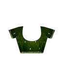 Dark Green Shimmer Embroidery Saree