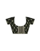 Bottle Green Chiffon Embroidery Lace Saree