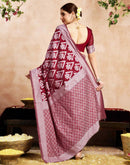 Maroon Silk Woven Saree