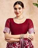 Maroon Silk Woven Saree